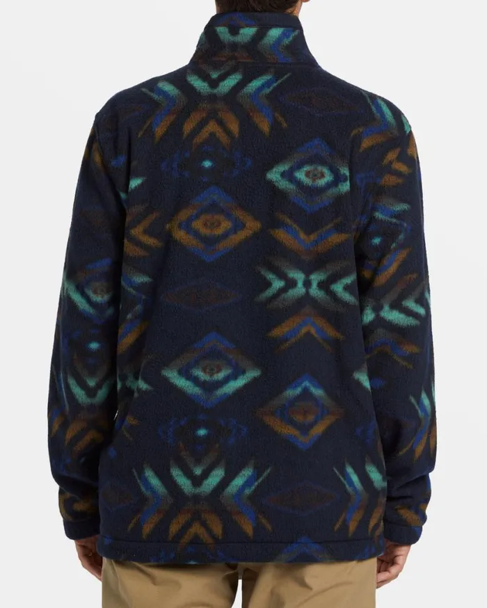 Billabong Boundary Polar Fleece Half Zip Pullover Navy Mens Hoodies and Fleece