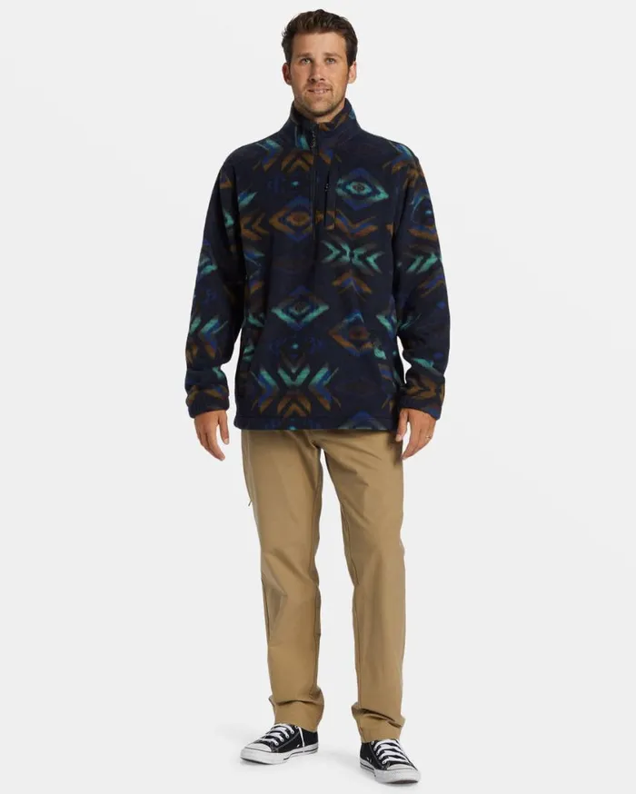 Billabong Boundary Polar Fleece Half Zip Pullover Navy Mens Hoodies and Fleece
