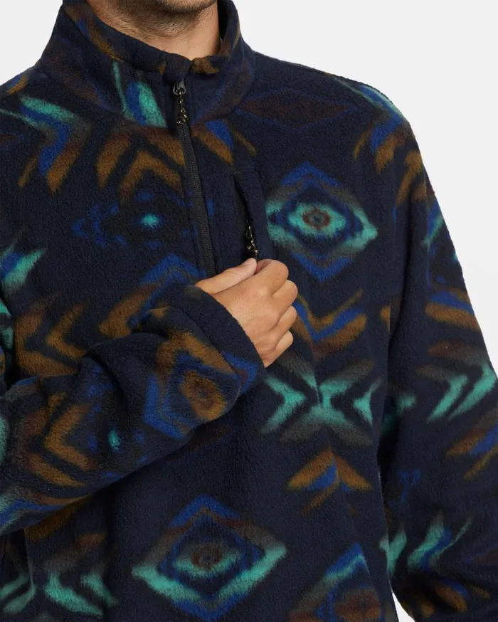 Billabong Boundary Polar Fleece Half Zip Pullover Navy Mens Hoodies and Fleece