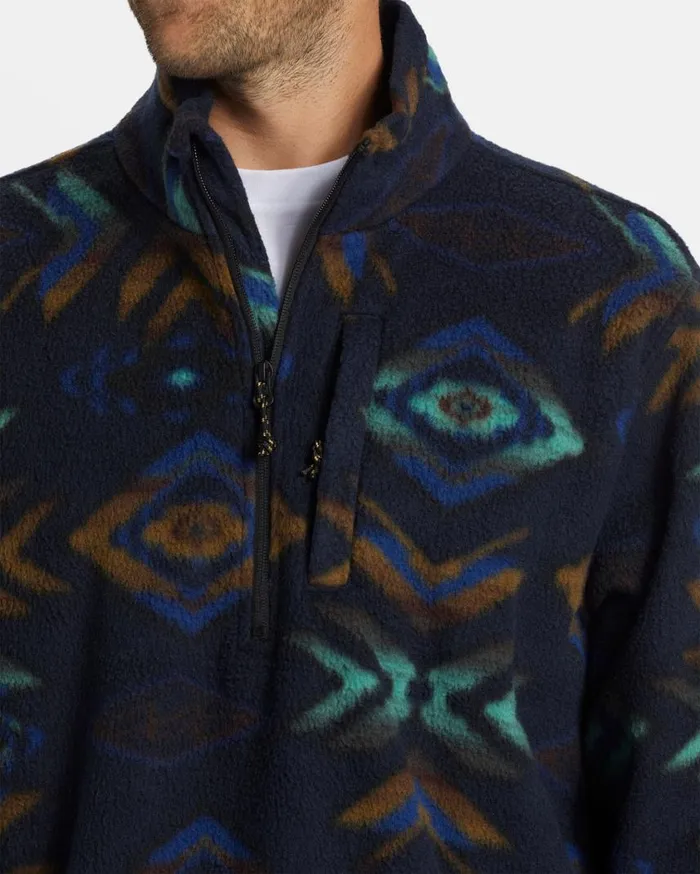 Billabong Boundary Polar Fleece Half Zip Pullover Navy Mens Hoodies and Fleece