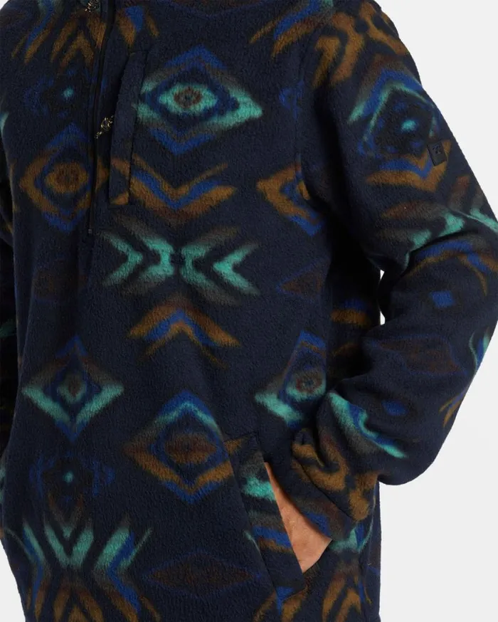 Billabong Boundary Polar Fleece Half Zip Pullover Navy Mens Hoodies and Fleece