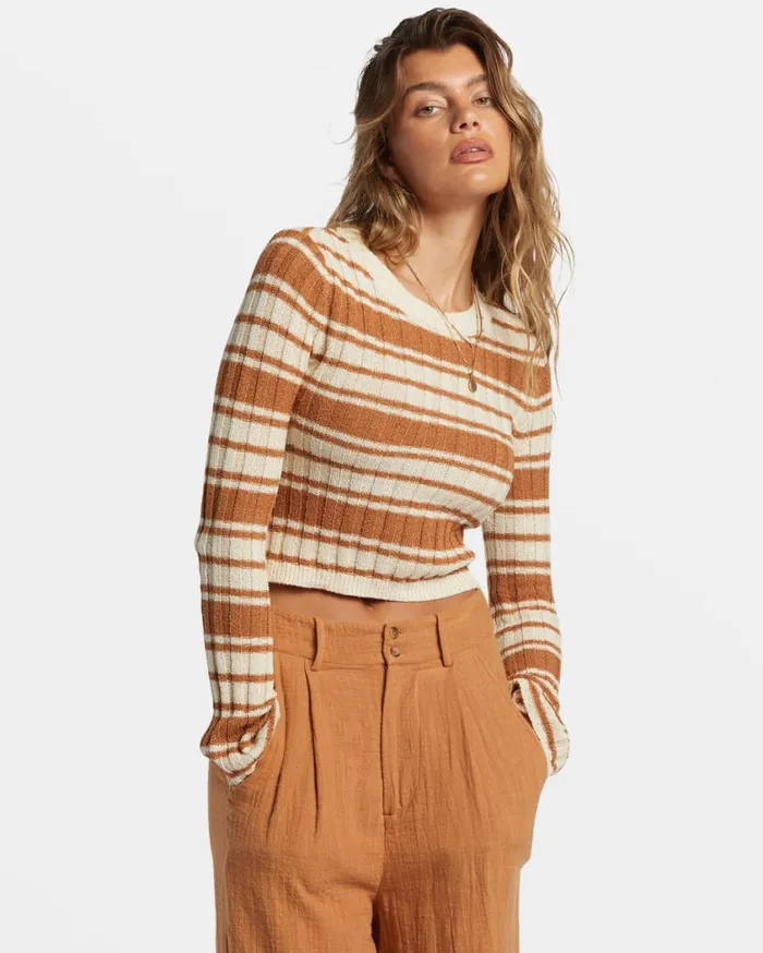 Billabong Clare Crew Neck Sweater Sandalwood Womens Sweatshirts and Fleece Billabong Clare Crew Neck Sweater Sandalwood Womens Sweatshirts and Fleece