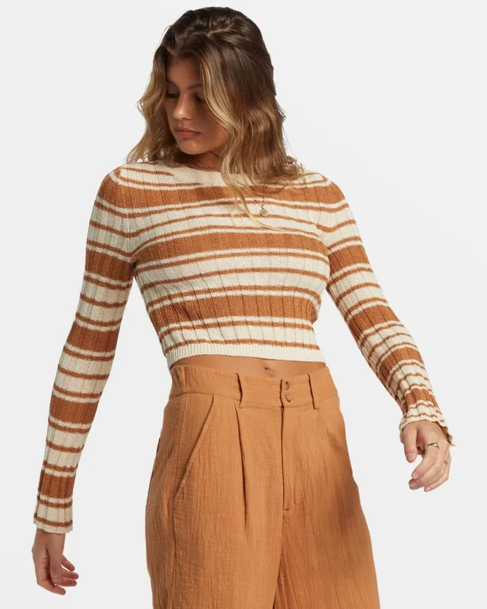 Billabong Clare Crew Neck Sweater Sandalwood Womens Sweatshirts and Fleece Billabong Clare Crew Neck Sweater Sandalwood Womens Sweatshirts and Fleece