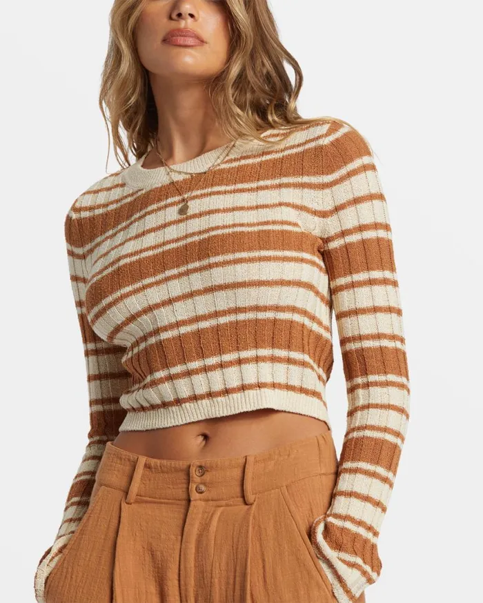 Billabong Clare Crew Neck Sweater Sandalwood Womens Sweatshirts and Fleece Billabong Clare Crew Neck Sweater Sandalwood Womens Sweatshirts and Fleece