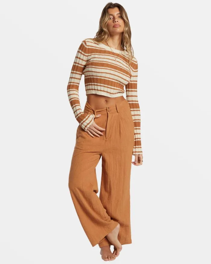 Billabong Clare Crew Neck Sweater Sandalwood Womens Sweatshirts and Fleece Billabong Clare Crew Neck Sweater Sandalwood Womens Sweatshirts and Fleece