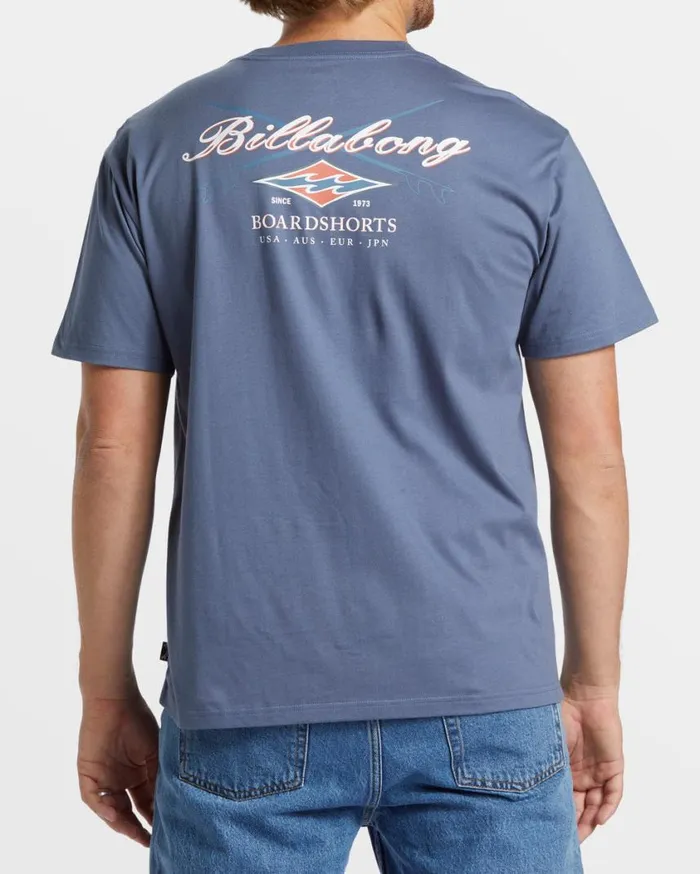 Billabong Crossboards TShirt Slate Blue Mens TShirts