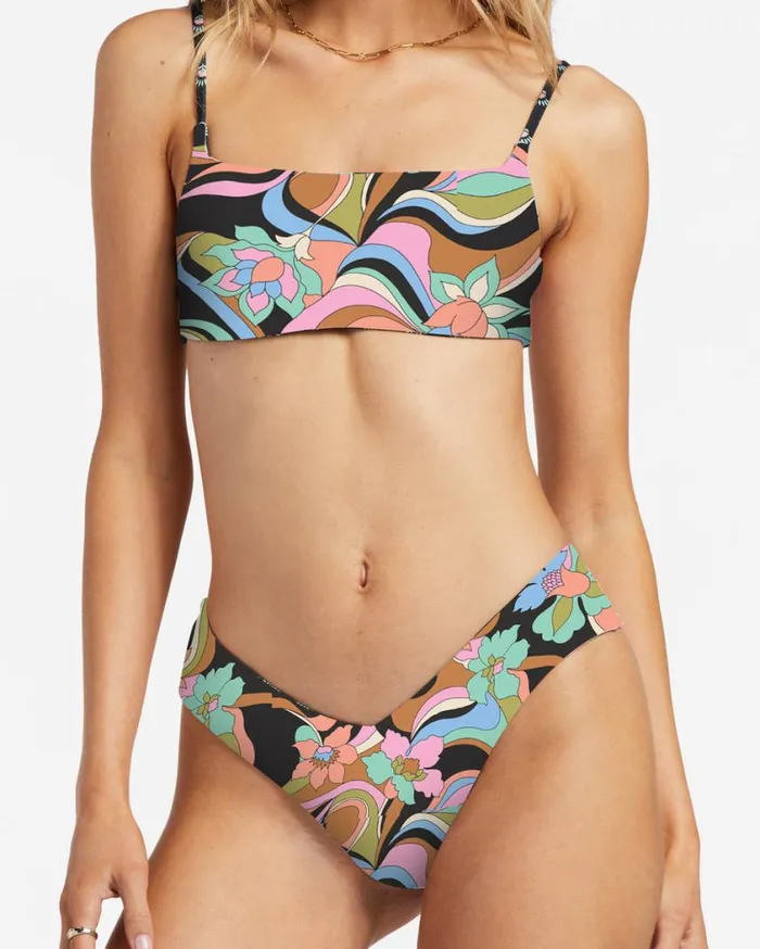 Billabong Dont Trip Fiji Reversible Skimpy Bikini Bottoms Black Pebble Womens Bikinis