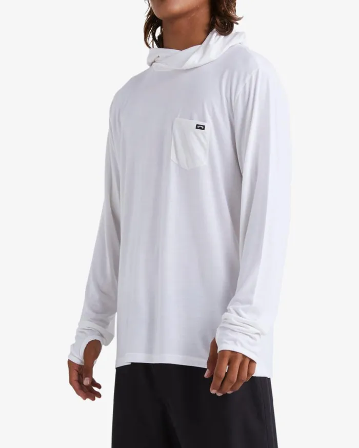 Billabong Eclipse Hooded Long Sleeve Surf TShirt White Mens Rashguards and Surf Tees Billabong Eclipse Hooded Long Sleeve Surf TShirt White Mens Rashguards and Surf Tees