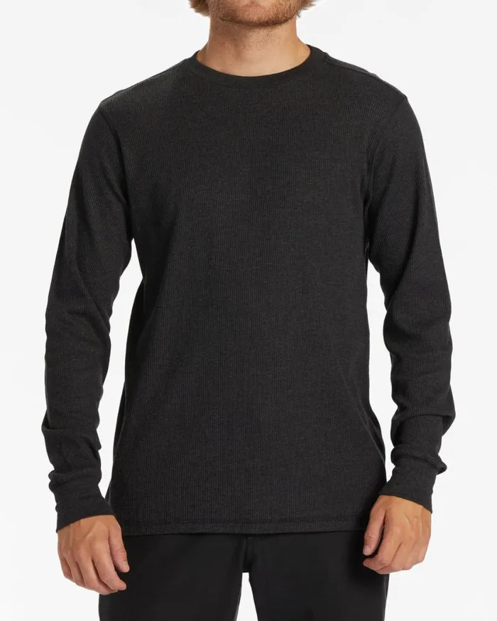Billabong Essential Long Sleeve Thermal Top Black Heather Mens TShirts