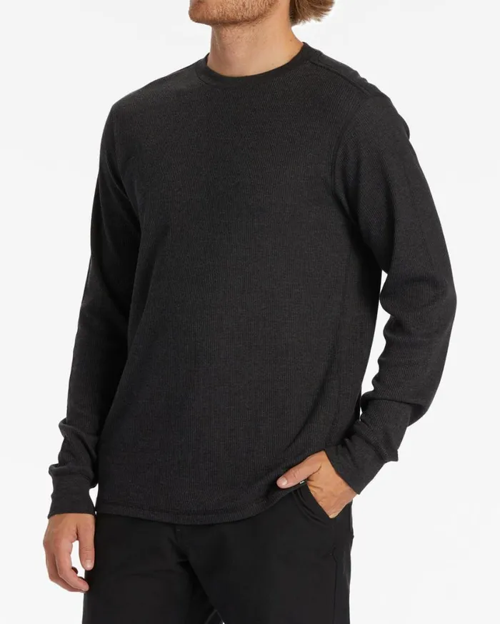 Billabong Essential Long Sleeve Thermal Top Black Heather Mens TShirts
