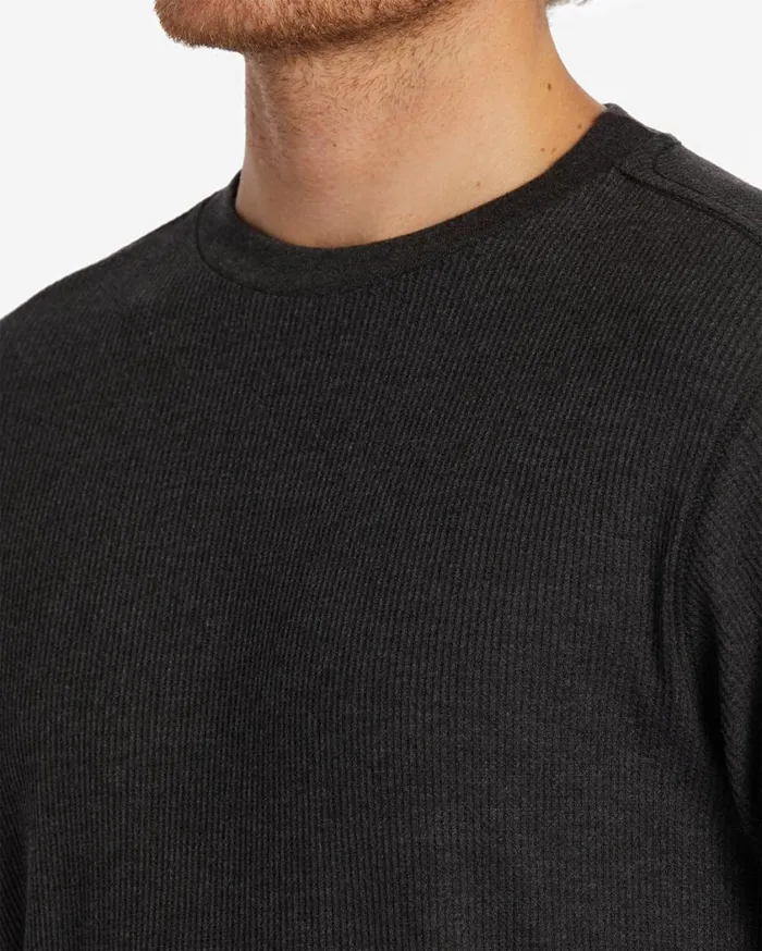 Billabong Essential Long Sleeve Thermal Top Black Heather Mens TShirts