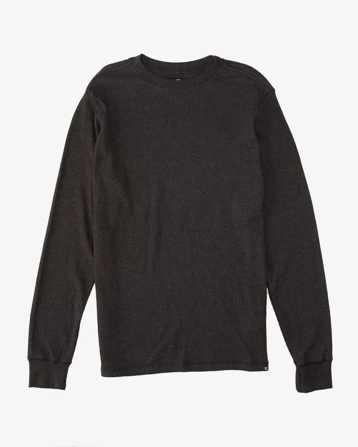 Billabong Essential Long Sleeve Thermal Top Black Heather Mens TShirts