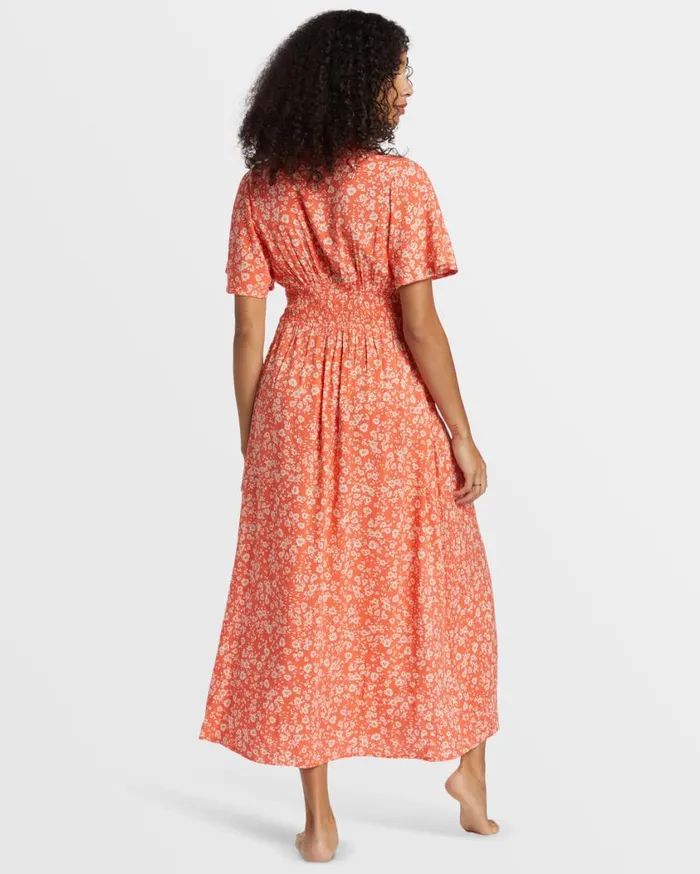 Billabong Floral Dreamer Maxi Dress Papaya Womens Dresses Billabong Floral Dreamer Maxi Dress Papaya Womens Dresses