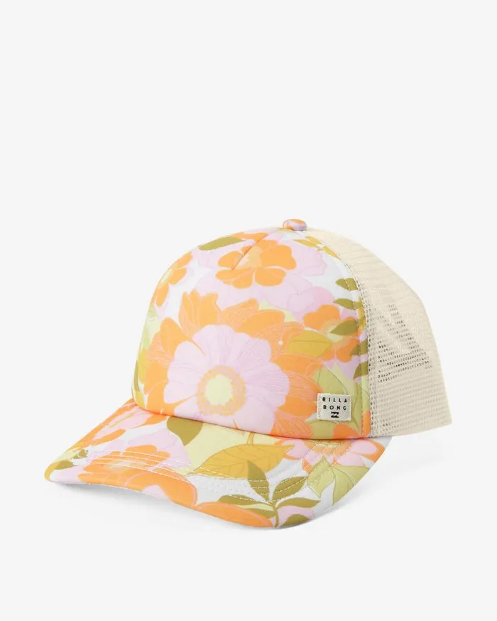 Billabong Heritage Mashup Trucker Hat Orange Peel Womens Hats and Beanies