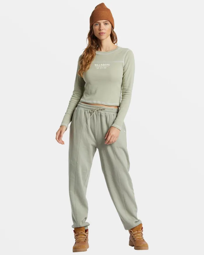 Billabong Hike Date Elastic Waist Pants Seagrass Womens Jeans and Pants