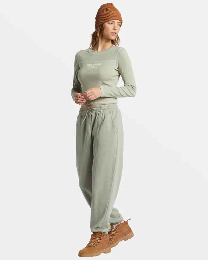Billabong Hike Date Elastic Waist Pants Seagrass Womens Jeans and Pants