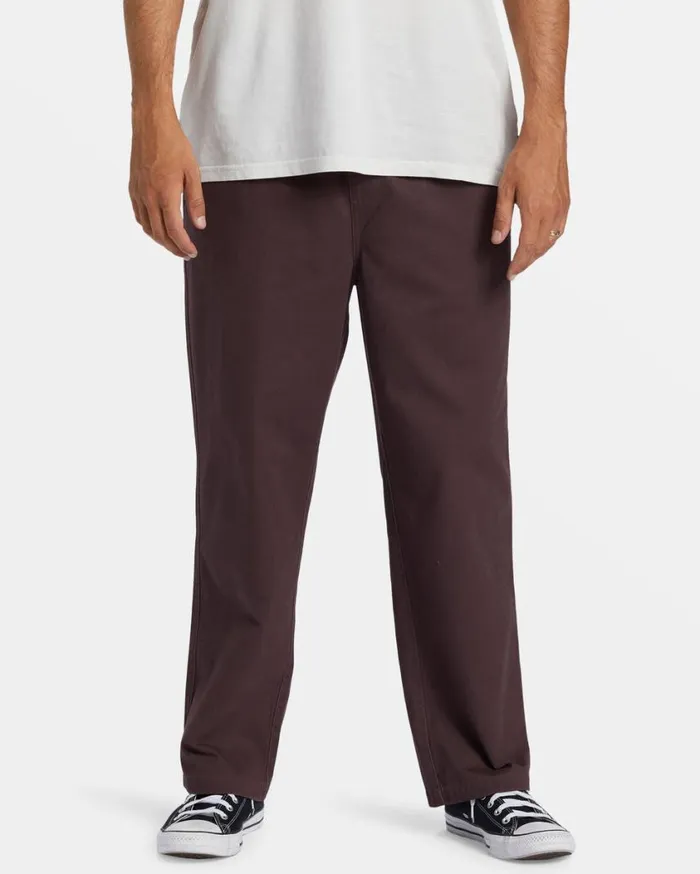Billabong Larry Elastic Waist Pants Plum Mens Jeans and Pants