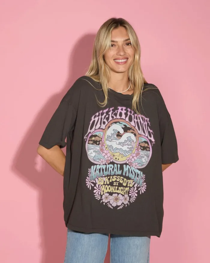 Billabong Natural Mystic TShirt Off Black Womens Graphic Tees and Tanks
