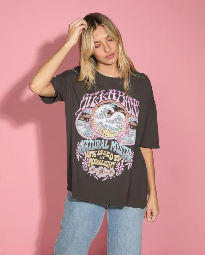 Billabong Natural Mystic TShirt Off Black Womens Graphic Tees and Tanks Billabong Natural Mystic TShirt Off Black Womens Graphic Tees and Tanks