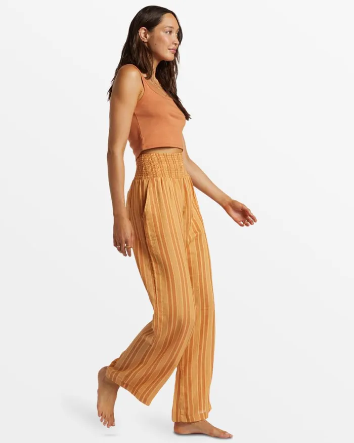Billabong New Waves 2 Elastic Waist Pants Peach Punch Womens Jeans and Pants