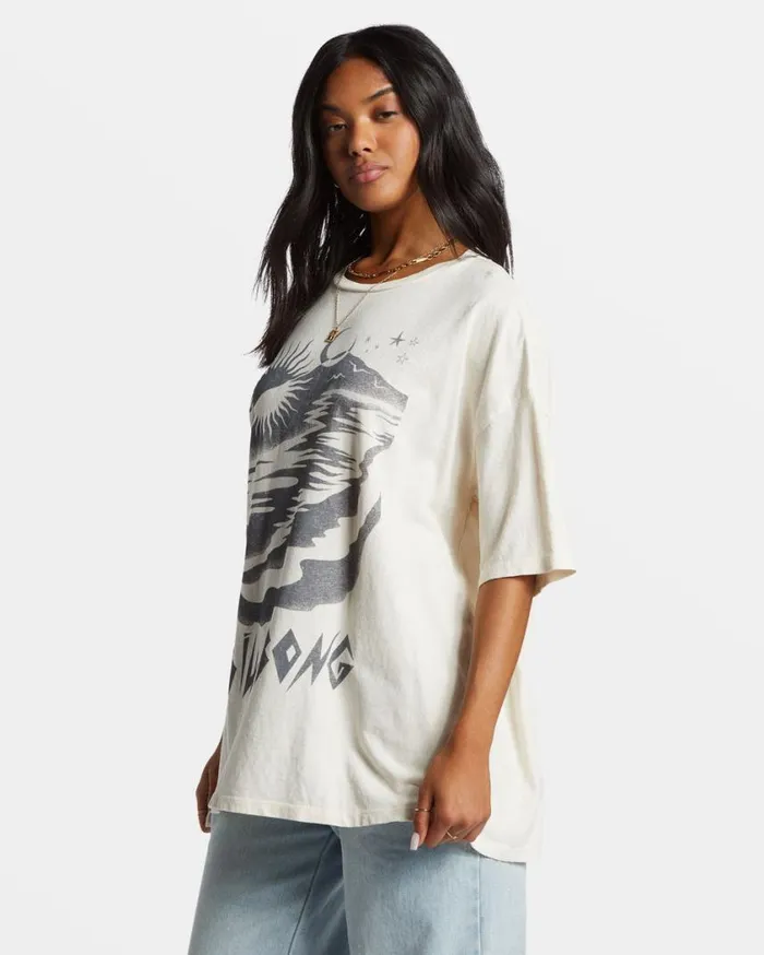 Billabong Night Walks TShirt White Cap Womens Graphic Tees and Tanks