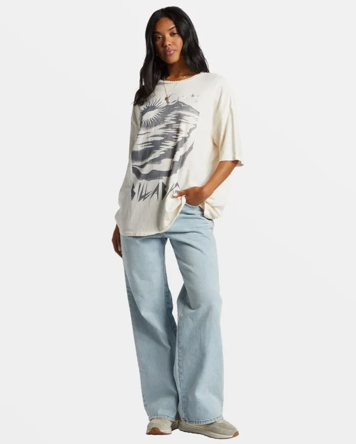 Billabong Night Walks TShirt White Cap Womens Graphic Tees and Tanks