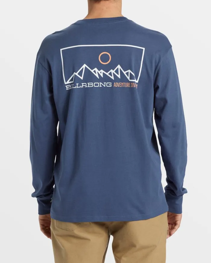 Billabong Range Long Sleeve TShirt Slate Blue Mens TShirts