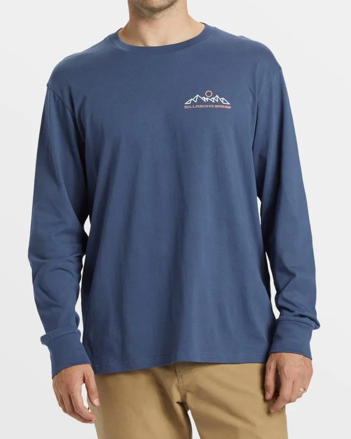 Billabong Range Long Sleeve TShirt Slate Blue Mens TShirts Billabong Range Long Sleeve TShirt Slate Blue Mens TShirts