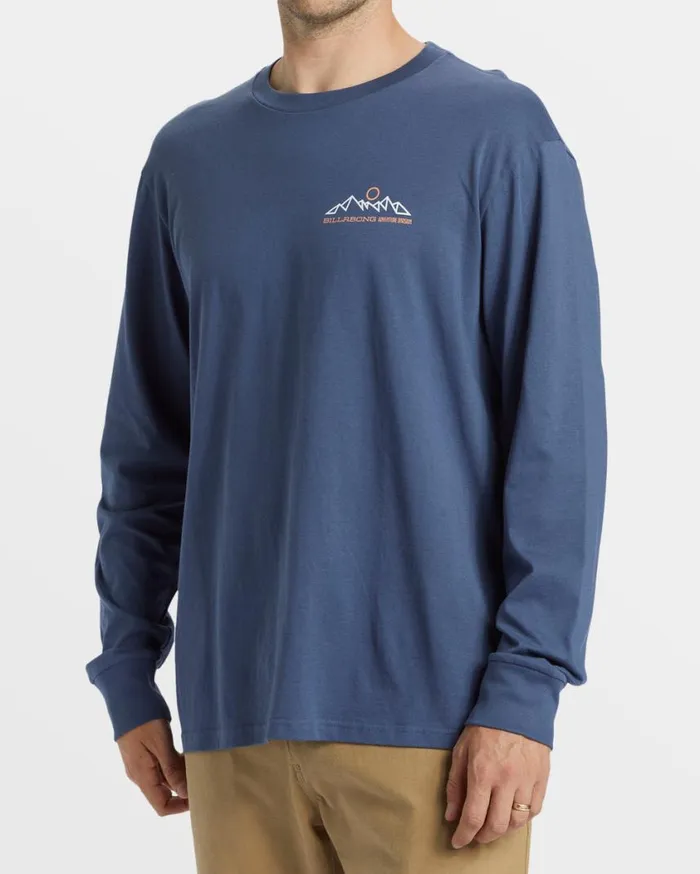 Billabong Range Long Sleeve TShirt Slate Blue Mens TShirts Billabong Range Long Sleeve TShirt Slate Blue Mens TShirts