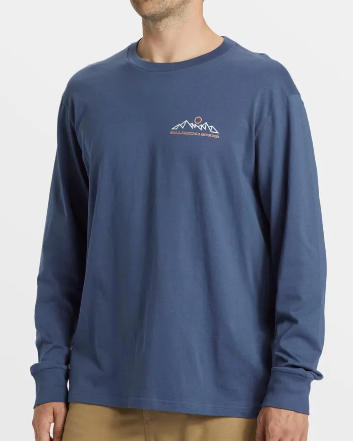 Billabong Range Long Sleeve TShirt Slate Blue Mens TShirts Billabong Range Long Sleeve TShirt Slate Blue Mens TShirts