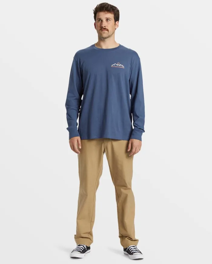 Billabong Range Long Sleeve TShirt Slate Blue Mens TShirts Billabong Range Long Sleeve TShirt Slate Blue Mens TShirts