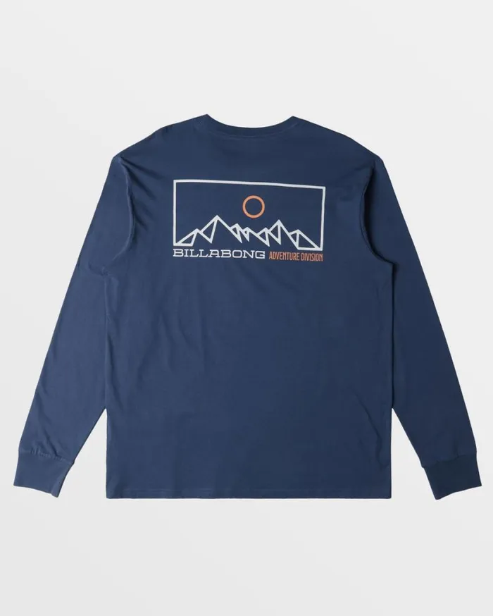 Billabong Range Long Sleeve TShirt Slate Blue Mens TShirts Billabong Range Long Sleeve TShirt Slate Blue Mens TShirts
