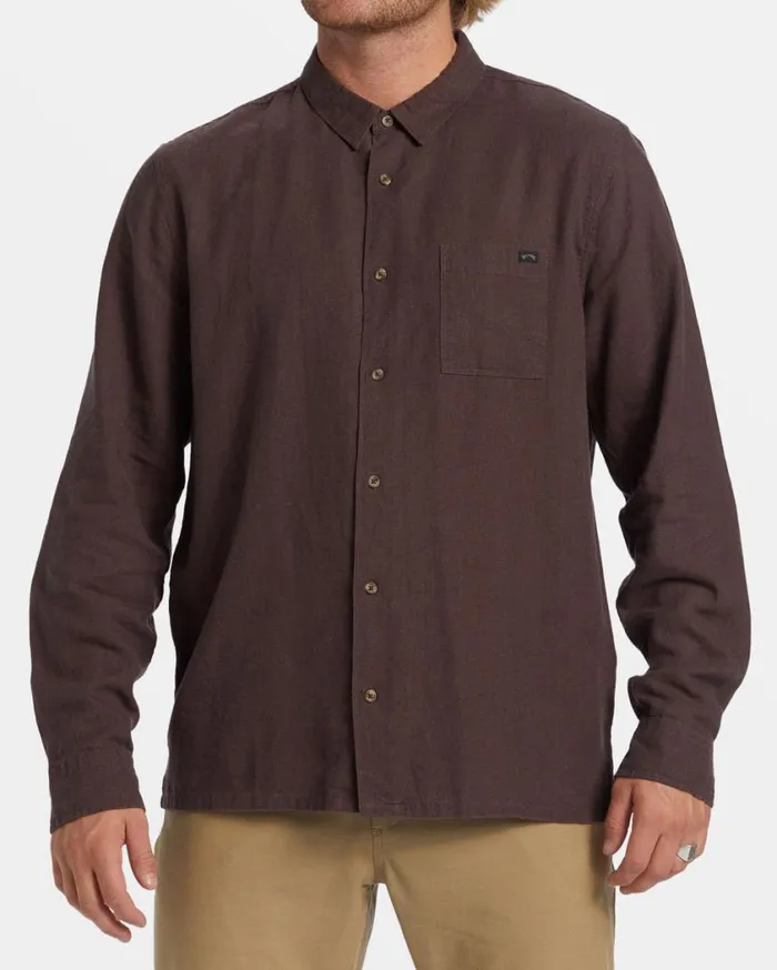 Billabong Ricardo Long Sleeve Shirt Plum Mens Shirts