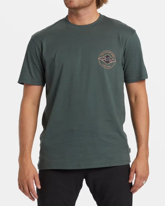 Billabong Rotor Diamond TShirt Slate Green Mens TShirts Billabong Rotor Diamond TShirt Slate Green Mens TShirts