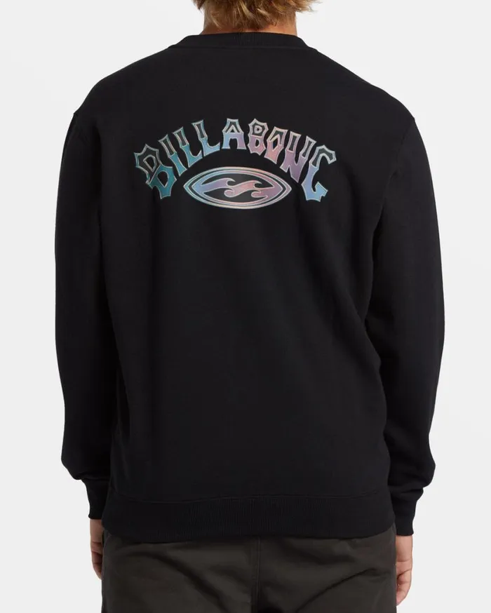 Billabong Short Sands Crewneck Sweatshirt Black Mens Hoodies and Fleece
