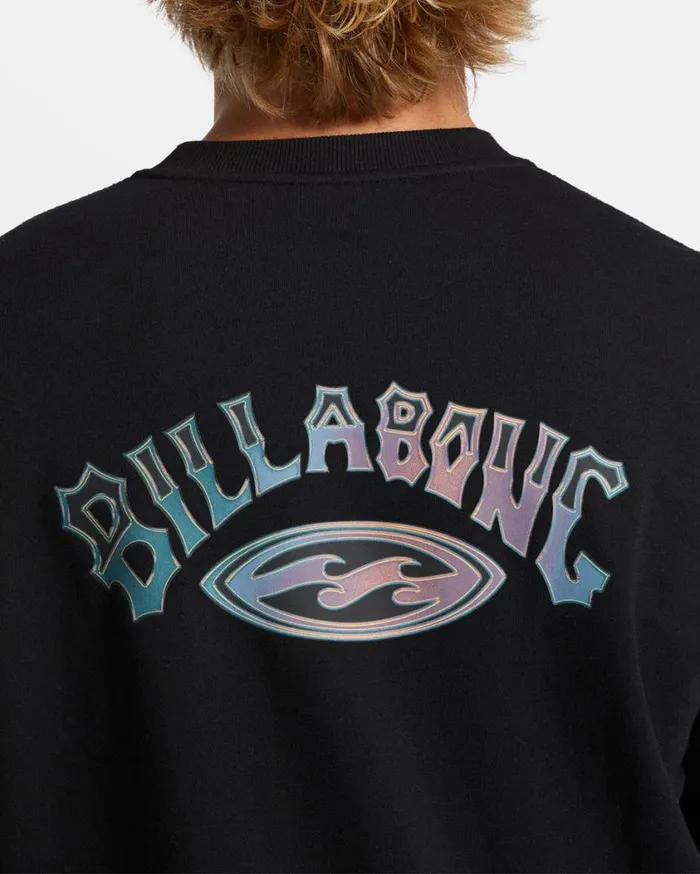 Billabong Short Sands Crewneck Sweatshirt Black Mens Hoodies and Fleece