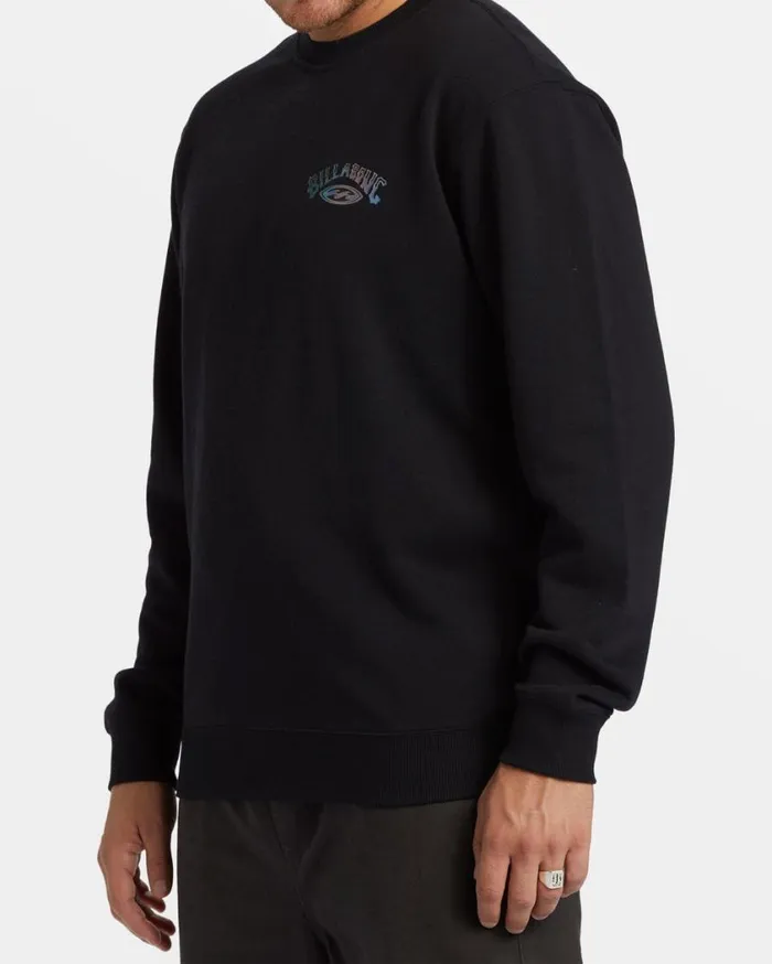 Billabong Short Sands Crewneck Sweatshirt Black Mens Hoodies and Fleece