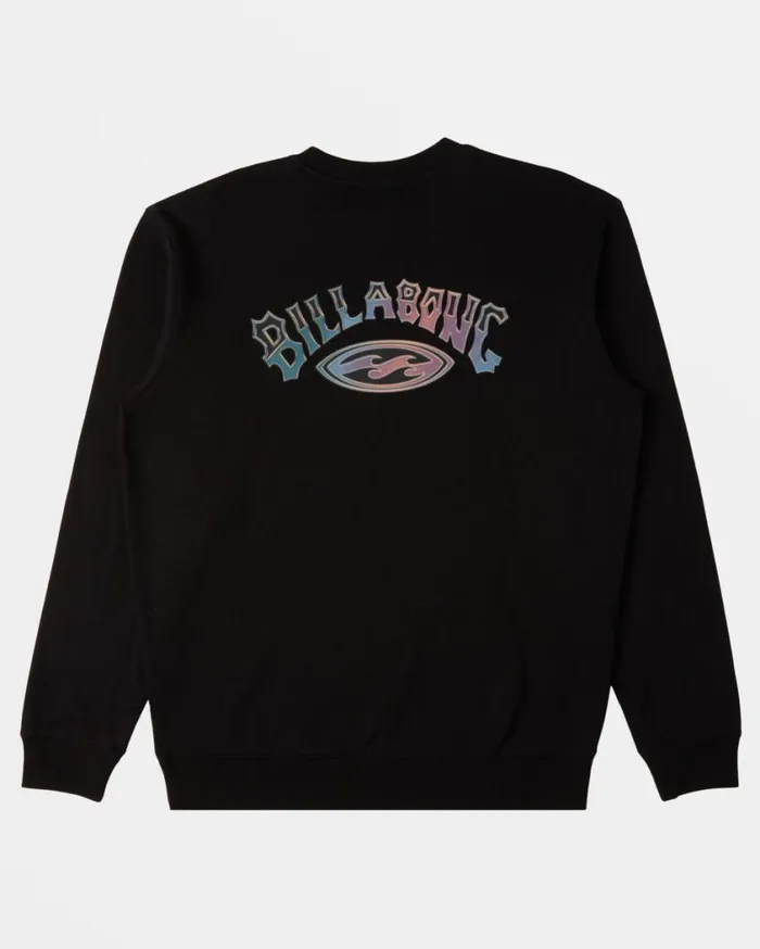 Billabong Short Sands Crewneck Sweatshirt Black Mens Hoodies and Fleece