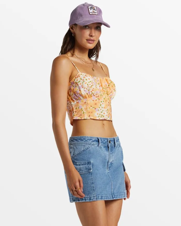 Billabong So Simple Cropped Cami Top Peach Whip Womens Tops Billabong So Simple Cropped Cami Top Peach Whip Womens Tops