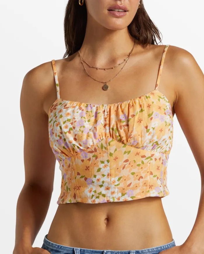 Billabong So Simple Cropped Cami Top Peach Whip Womens Tops Billabong So Simple Cropped Cami Top Peach Whip Womens Tops
