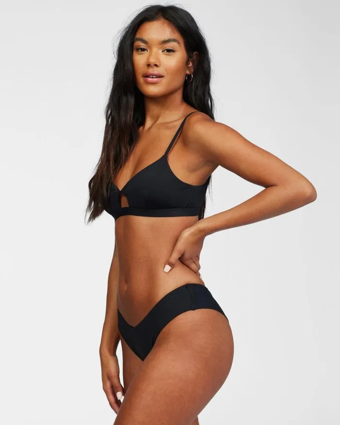 Billabong Sol Searcher Twist Bikini Top Black Pebble Womens Bikini Tops