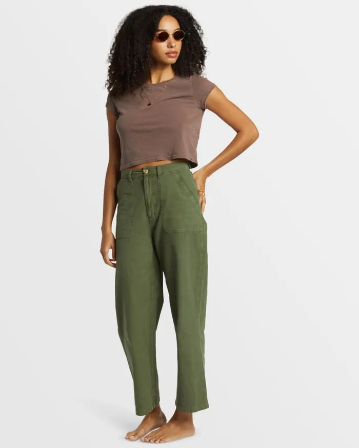 Billabong Stay Grounded StraightLeg Pants Treehugger Womens Jeans and Pants Billabong Stay Grounded StraightLeg Pants Treehugger Womens Jeans and Pants