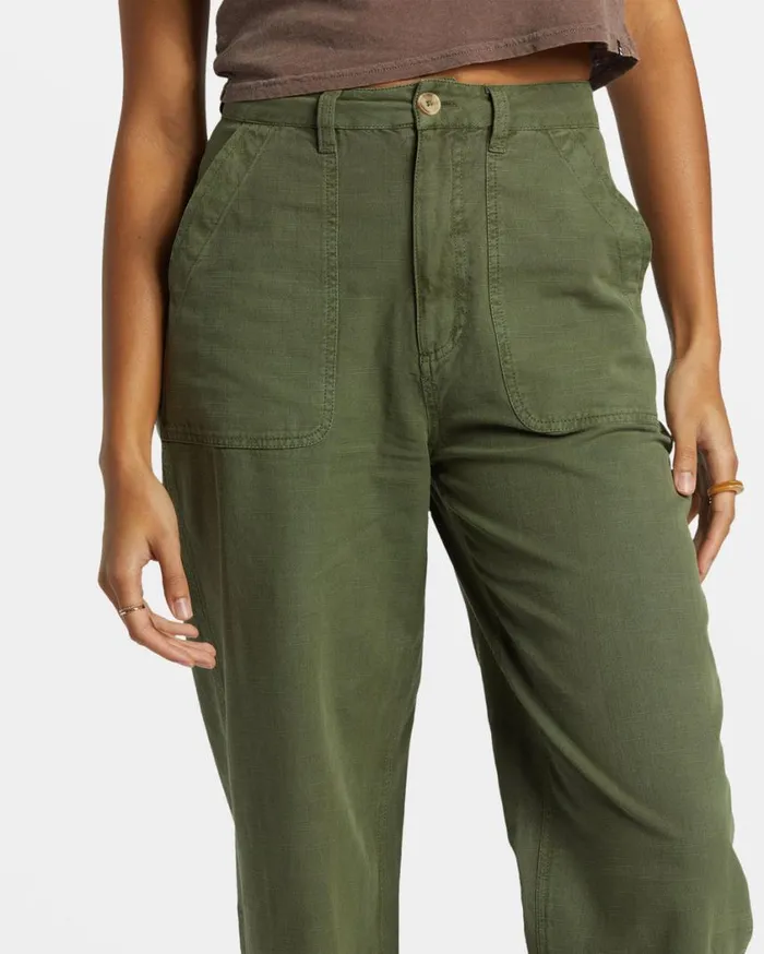 Billabong Stay Grounded StraightLeg Pants Treehugger Womens Jeans and Pants Billabong Stay Grounded StraightLeg Pants Treehugger Womens Jeans and Pants