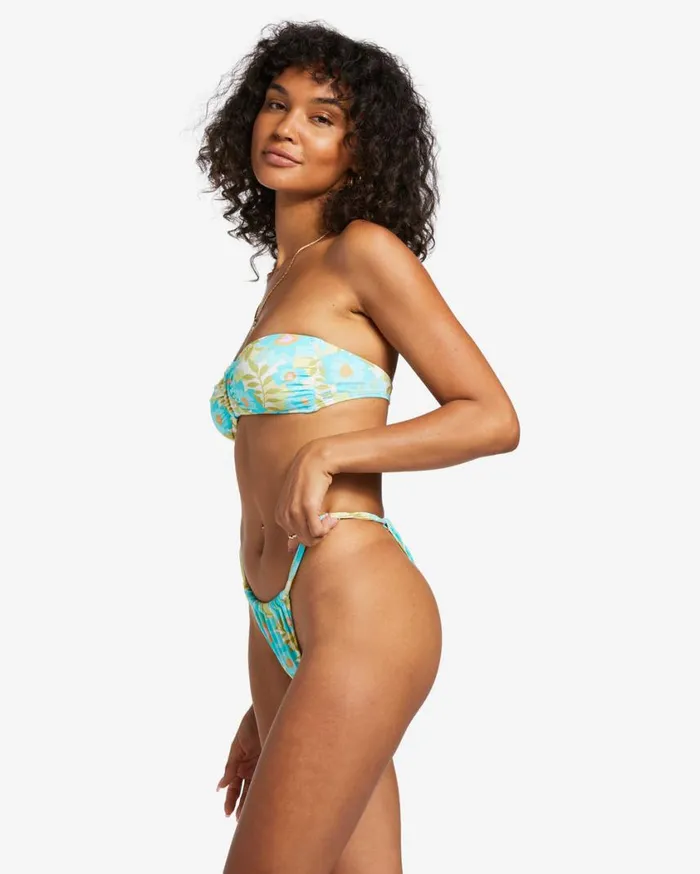 Billabong Summer Sky Ruched Hike Skimpy Bikini Bottoms Multi Womens Bikini Bottoms