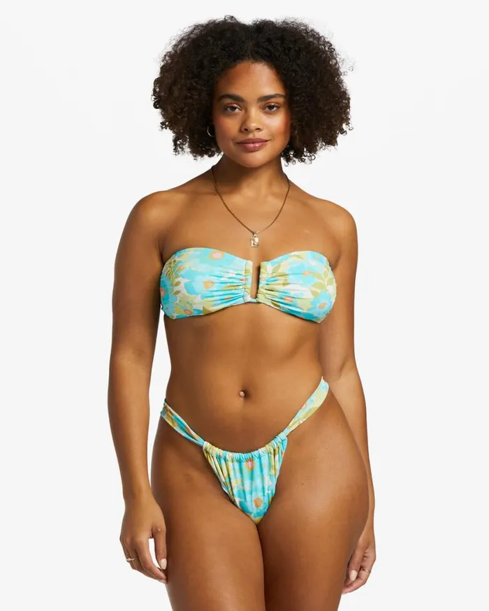 Billabong Summer Sky Ruched Hike Skimpy Bikini Bottoms Multi Womens Bikini Bottoms