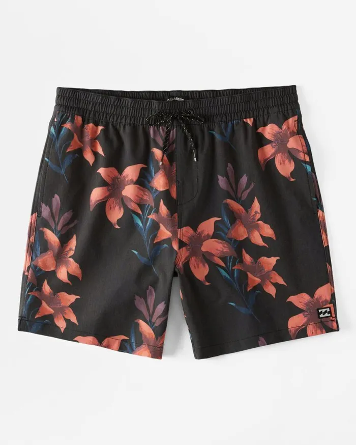 Billabong Sundays Layback 17034 Elastic Waist Shorts Black Mens Layback Boardshorts Billabong Sundays Layback 17034 Elastic Waist Shorts Black Mens Layback Boardshorts