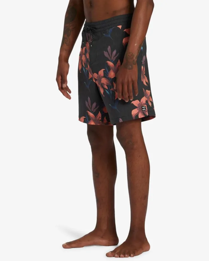 Billabong Sundays Layback 17034 Elastic Waist Shorts Black Mens Layback Boardshorts Billabong Sundays Layback 17034 Elastic Waist Shorts Black Mens Layback Boardshorts