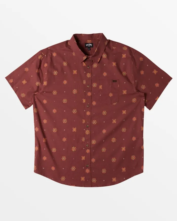 Billabong Sundays Mini Short Sleeve Shirt Dusty Red Mens Shirts