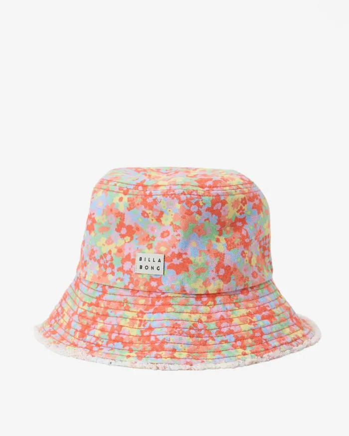 Billabong Suns Out Bucket Hat Pink Trails Womens Hats and Beanies