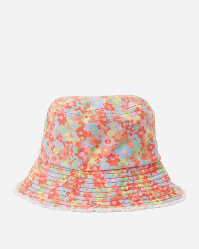 Billabong Suns Out Bucket Hat Pink Trails Womens Hats and Beanies